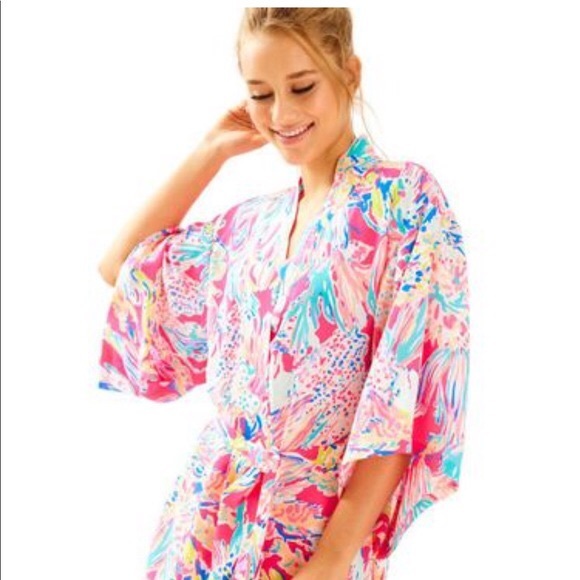 Lilly Pulitzer Other - Lilly Pulitzer Palm Beach Silk Robe Dragonfruit